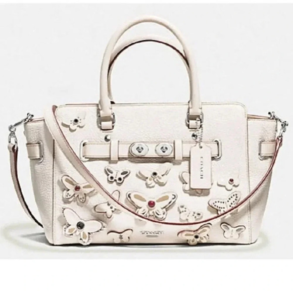 Coach Blake Butterfly Carryall Pebbled Leather Bag - Picture 1 of 11